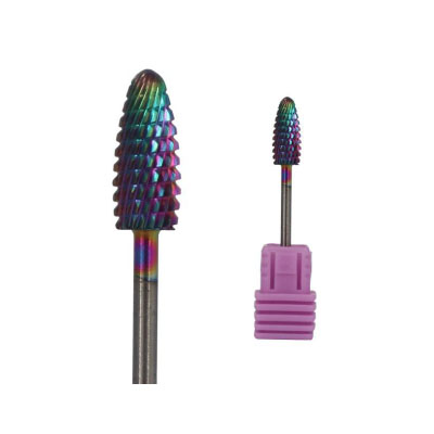 Rainbow Carbide Nail Drill Bits Tip For Natural Nails Buffer 