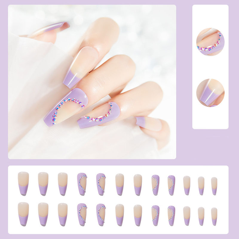 Press Stick on Nails Tip Long Short Coffin Nails 