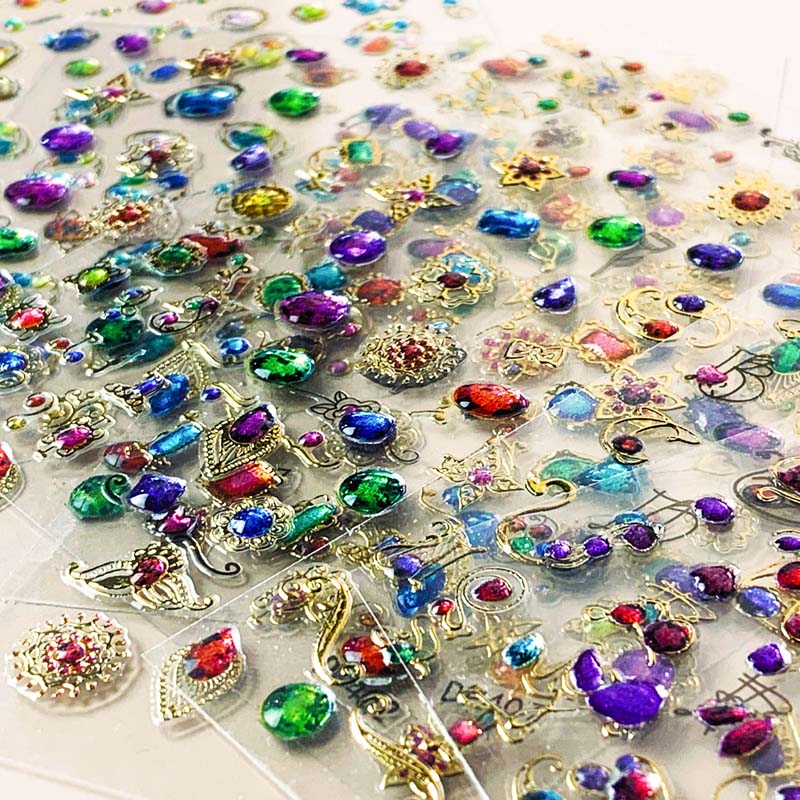 3D Metal Jewelry Designer Charming Nail Stickers On Nails 