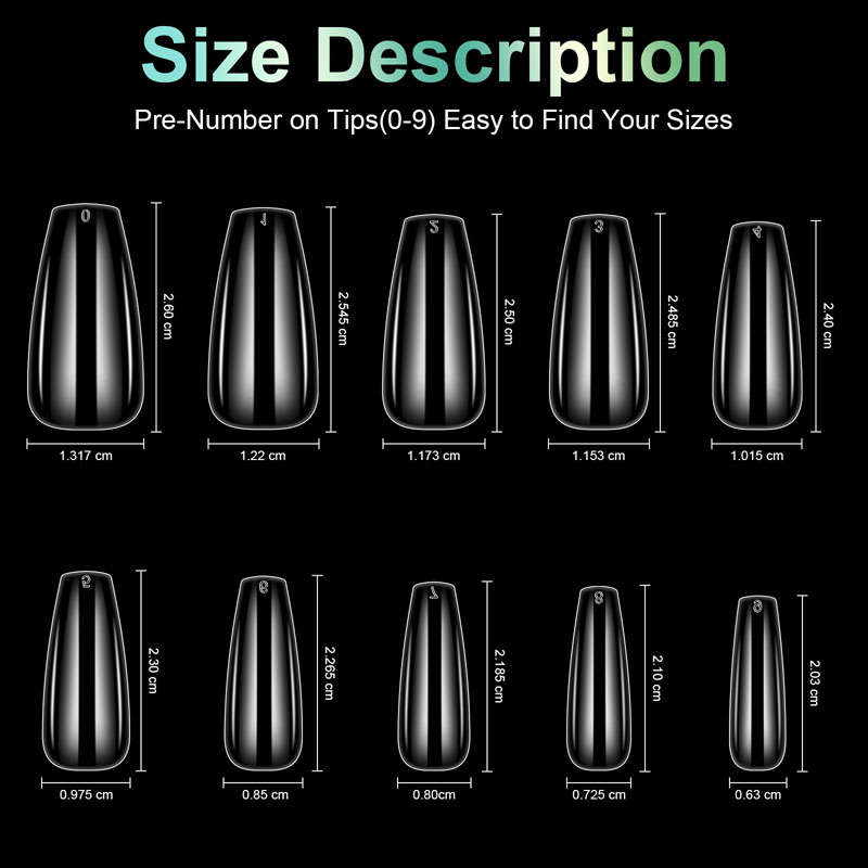 Short Coffin Nail Tips Clear 