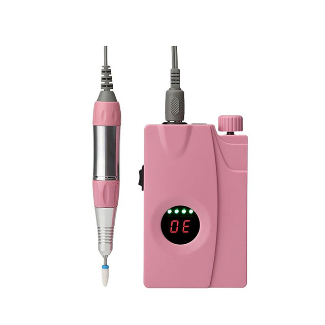 Rechargeable Nail Drill Set Pink With Holder 25w 30000rpm 