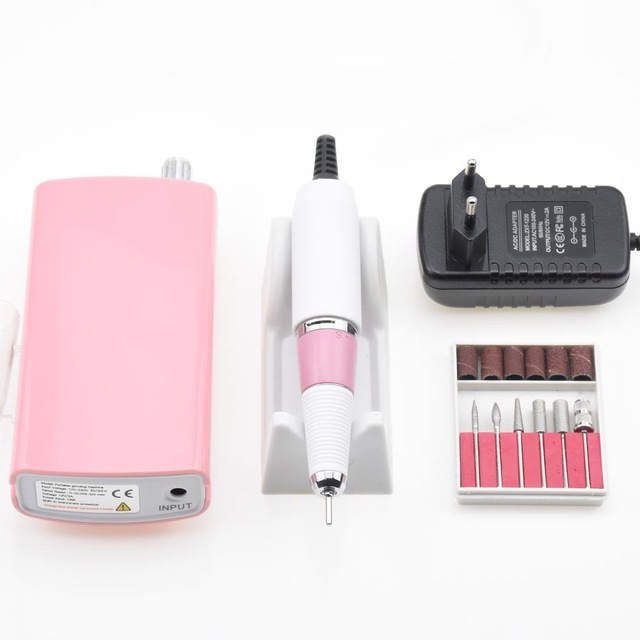 Rechargeable Popular Nail Drill Set Pink 25w 30000rpm 