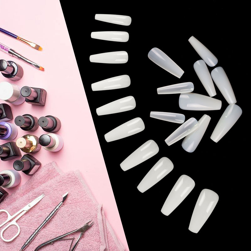 Short Coffin Nail Tips Natural 