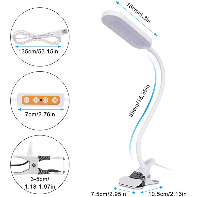 Folding Large Clip High Power Super Bright LED Desk Lamp 