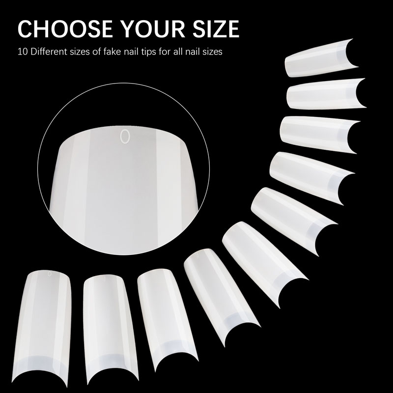 Long Coffin Nail Tips Natural 