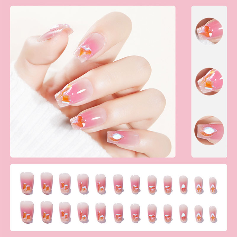 Press Stick on Nails Tip Long Short Coffin Nails 