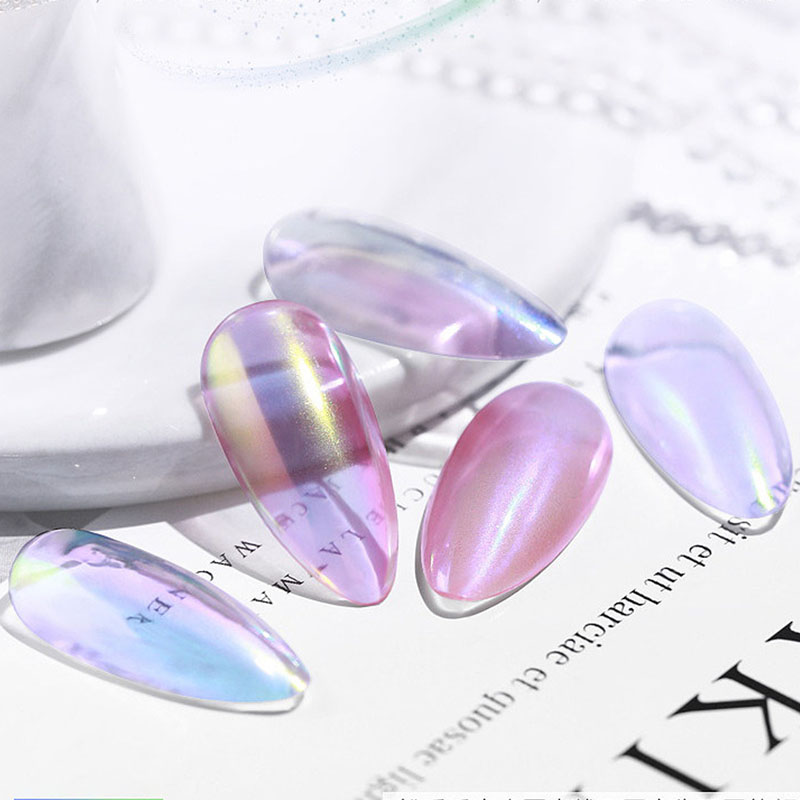 Almond French Nail Tips Clear Acrylic 