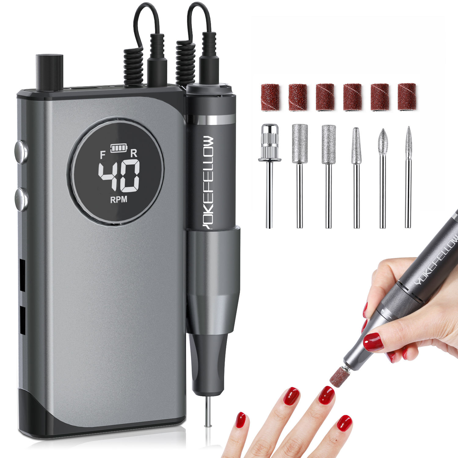 Rechargeable Cordless Nail Drill Set Professional 45w 40000rpm 