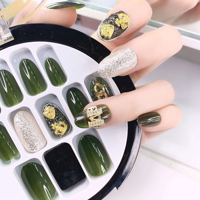 Oval French Nail Tips Clear Acrylic 