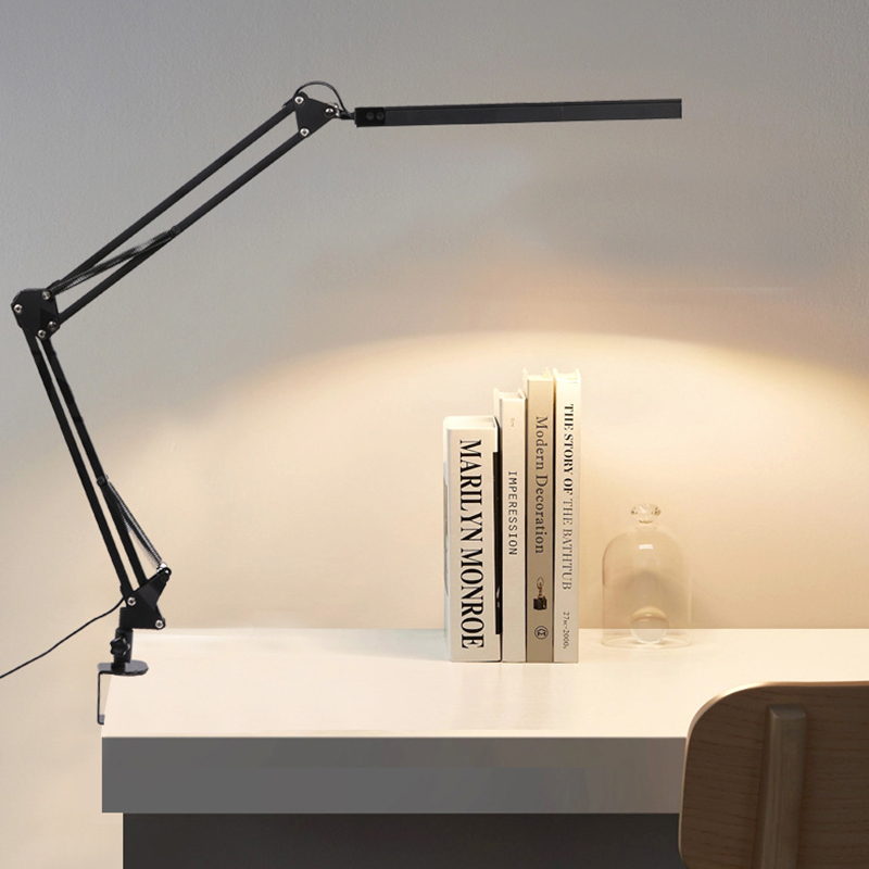 Double Head Long Arm Embroidery Beauty Telescopic Work Desk Lamp 