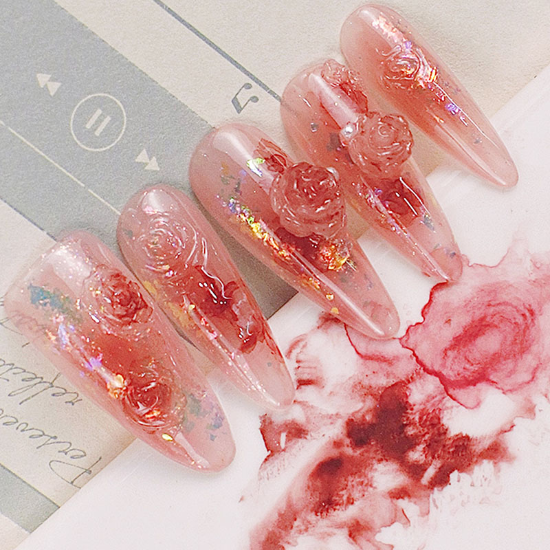 Stiletto French Nail Tips Clear Half Cover Full Cover Acrylic 