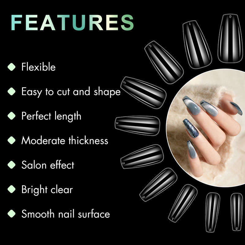 Short Coffin Nail Tips Clear 