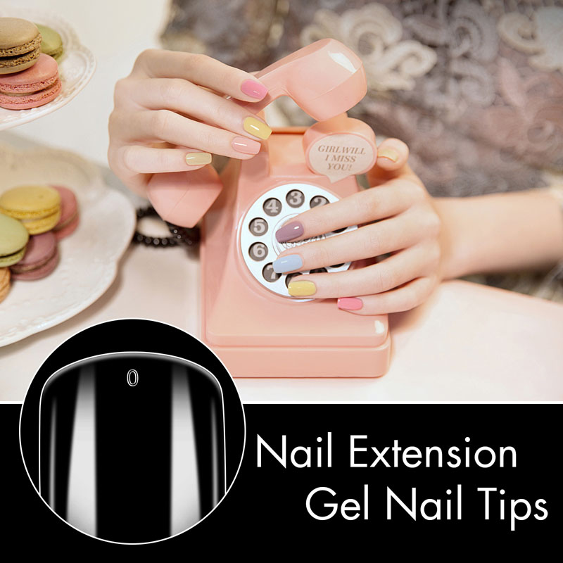 Square French Nail Tips Clear Acrylic 