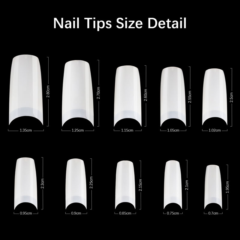 Long Coffin Nail Tips Natural 