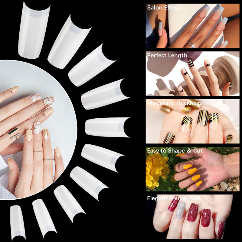 Long Coffin Nail Tips Natural 