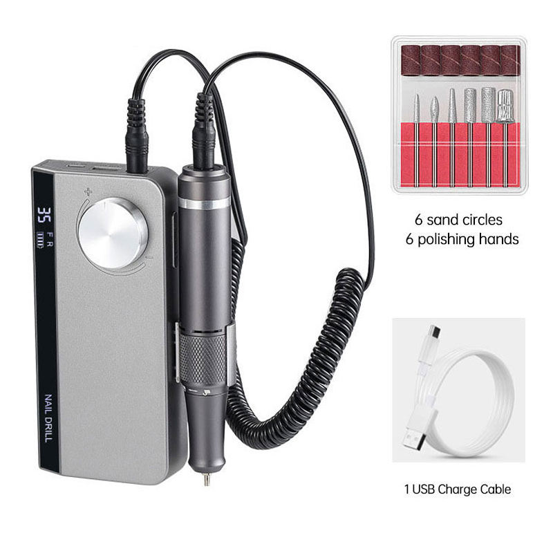 Rechargeable Cordless Nail Drill Set Near Me USB 45w 35000rpm 