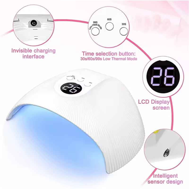 LED UV Light Therapy 75W Nail Lamp Fast Drying 