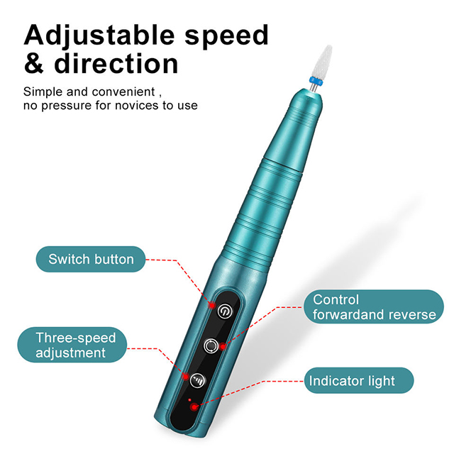 Rechargeable Nail Drill Set 25w Usb Cable 35000rpm 